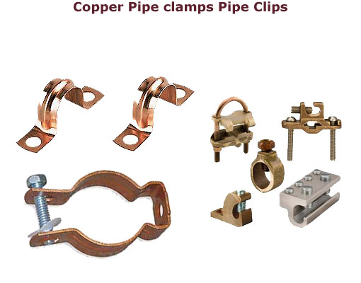 Copper pipe clamps pipe clips Copper clamps  Copper pipe clamps  Copper pipe clips  Bronze pipe clamps 
 
Copper terminal clamps 