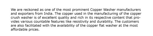  
Copper sealing washers, Copper washer,